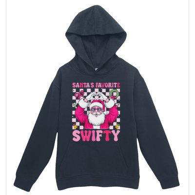 SantaS Favorite Swifty Merry Christmas Groovy Xmas Lights Urban Pullover Hoodie