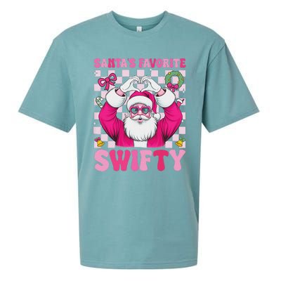 SantaS Favorite Swifty Merry Christmas Groovy Xmas Lights Sueded Cloud Jersey T-Shirt