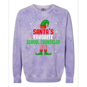 Santa's Favorite School Counselor Christmas Elf Family Group Cute Gift Colorblast Crewneck Sweatshirt