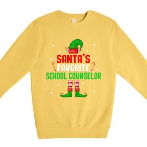 Santa's Favorite School Counselor Christmas Elf Family Group Cute Gift Premium Crewneck Sweatshirt