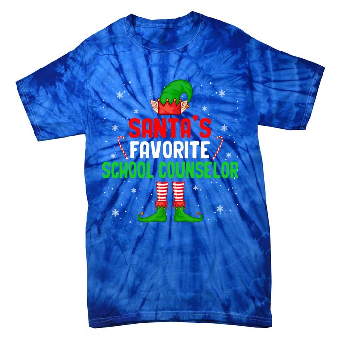 Santa's Favorite School Counselor Christmas Elf Family Group Cute Gift Tie-Dye T-Shirt