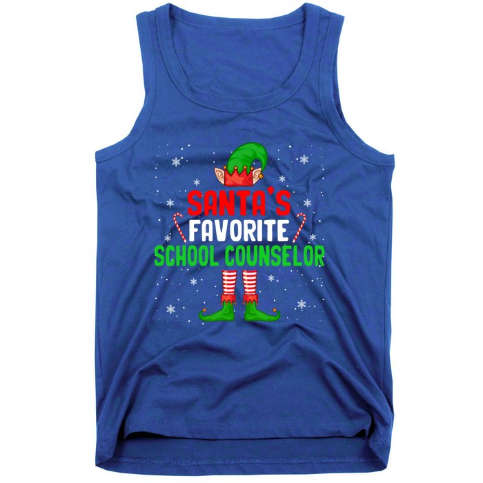 Santa's Favorite School Counselor Christmas Elf Family Group Cute Gift Tank Top