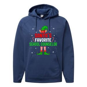 Santa's Favorite School Counselor Christmas Elf Family Group Cute Gift Performance Fleece Hoodie