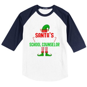 Santa's Favorite School Counselor Christmas Elf Family Group Cute Gift Baseball Sleeve Shirt