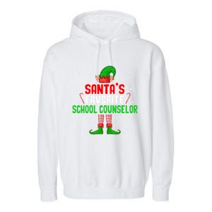 Santa's Favorite School Counselor Christmas Elf Family Group Cute Gift Garment-Dyed Fleece Hoodie