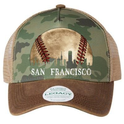 San Francisco Skyline City Vintage Baseball Lover Legacy Tie Dye Trucker Hat