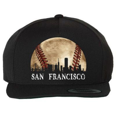 San Francisco Skyline City Vintage Baseball Lover Wool Snapback Cap