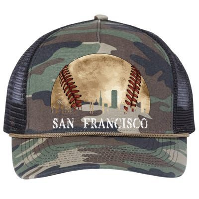 San Francisco Skyline City Vintage Baseball Lover Retro Rope Trucker Hat Cap