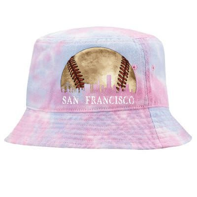 San Francisco Skyline City Vintage Baseball Lover Tie-Dyed Bucket Hat