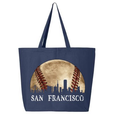 San Francisco Skyline City Vintage Baseball Lover 25L Jumbo Tote