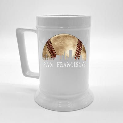 San Francisco Skyline City Vintage Baseball Lover Beer Stein