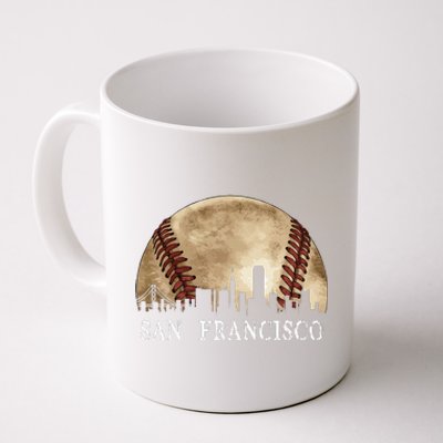 San Francisco Skyline City Vintage Baseball Lover Coffee Mug