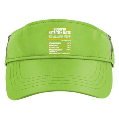 Scorpio Funny Scorpio Nutrition Facts Great Gift Adult Drive Performance Visor