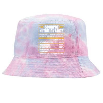 Scorpio Funny Scorpio Nutrition Facts Great Gift Tie-Dyed Bucket Hat