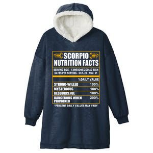 Scorpio Funny Scorpio Nutrition Facts Great Gift Hooded Wearable Blanket