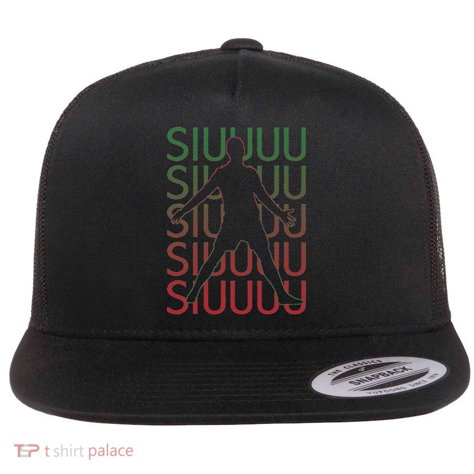 Siuuu Funny Soccer Football Boys Men Women  Flat Bill Trucker Hat