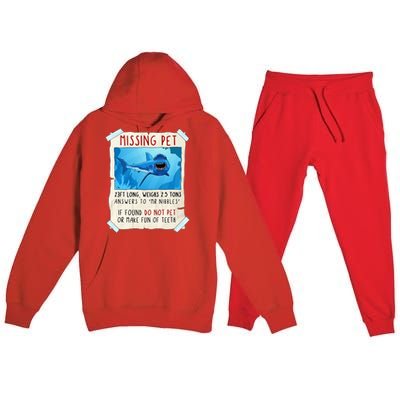 Shark Funny Shark Great White Shark Premium Hooded Sweatsuit Set