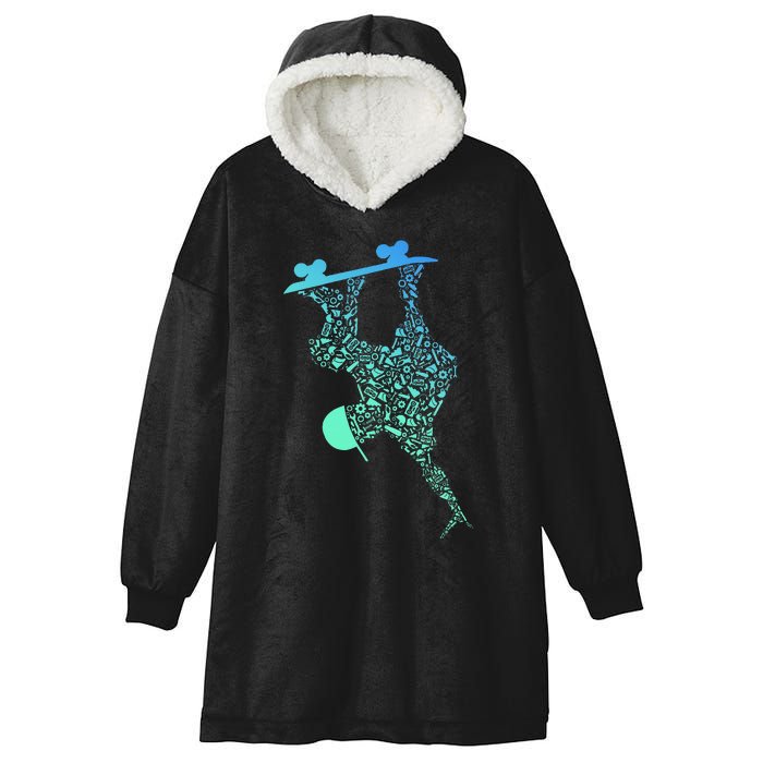 Skateboarding For Skater Gear Skateboard Hooded Wearable Blanket