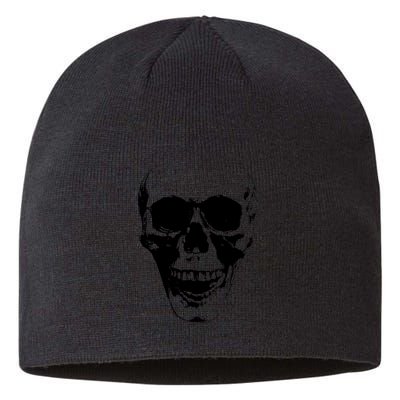 Skull Face Silhouette Grunge Rock Graphic Halloween Horror Sustainable Beanie