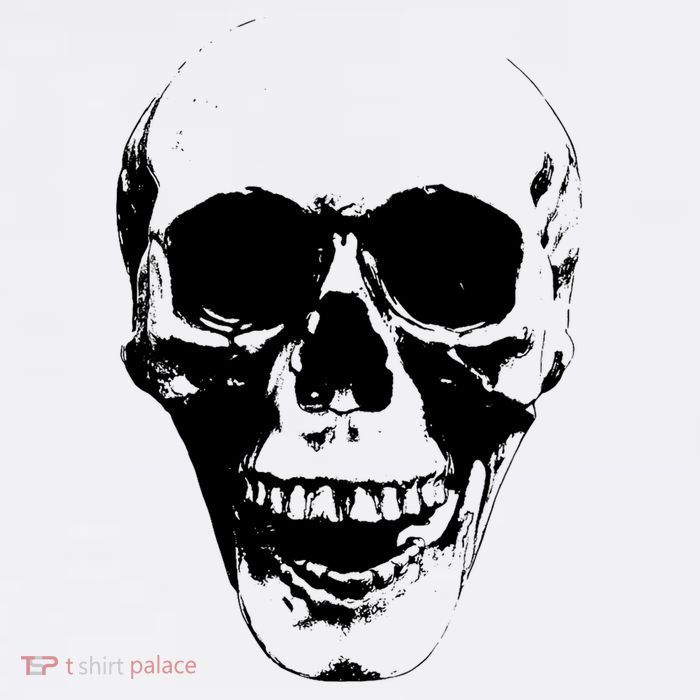 Skull Face Silhouette Grunge Rock Graphic Halloween Horror T-Shirt