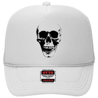 Skull Face Silhouette Grunge Rock Graphic Halloween Horror Trucker Hat