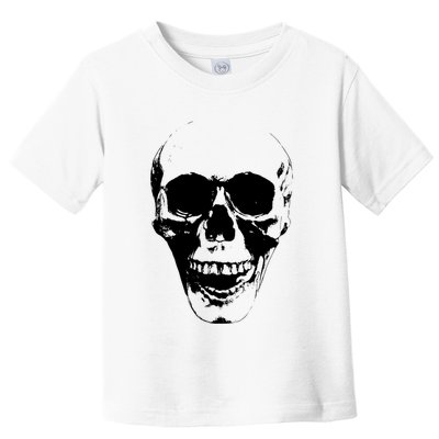 Skull Face Silhouette Grunge Rock Graphic Halloween Horror Toddler T-Shirt