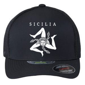 Sicilia Flag Sicily Palermo Italy Flexfit Unipanel Trucker Cap