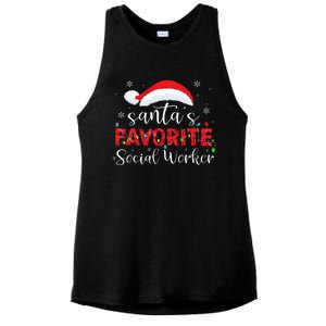 SantaS Favorite Social Worker Ladies PosiCharge Tri-Blend Wicking Tank