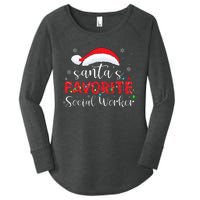 SantaS Favorite Social Worker Women's Perfect Tri Tunic Long Sleeve Shirt