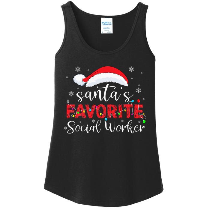 SantaS Favorite Social Worker Ladies Essential Tank