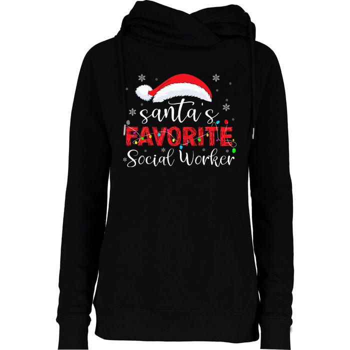 SantaS Favorite Social Worker Womens Funnel Neck Pullover Hood