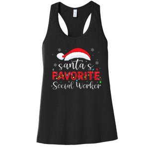 SantaS Favorite Social Worker Women's Racerback Tank