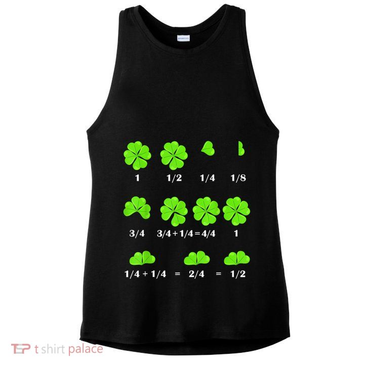 Shamrock Fraction St Patricks Day Math Teacher Student Ladies PosiCharge Tri-Blend Wicking Tank