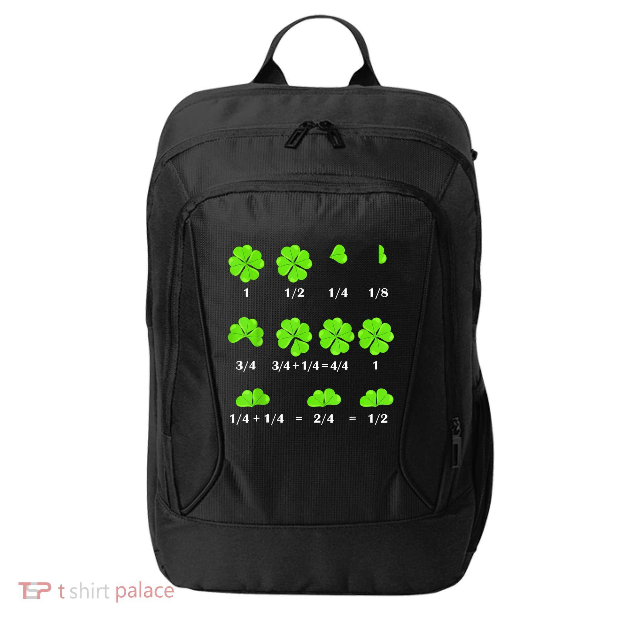 Shamrock Fraction St Patricks Day Math Teacher Student City Backpack