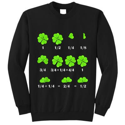 Shamrock Fraction St Patricks Day Math Teacher Student Tall Sweatshirt