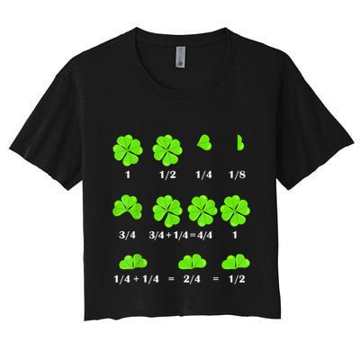 Shamrock Fraction St Patricks Day Math Teacher Student Crop Top