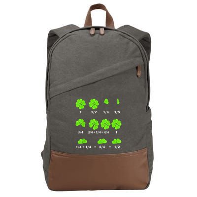 Shamrock Fraction St Patricks Day Math Teacher Student Cotton Canvas Backpack