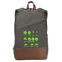Shamrock Fraction St Patricks Day Math Teacher Student Cotton Canvas Backpack