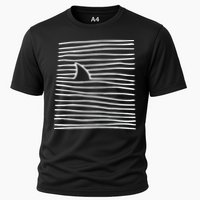 Shark Fin Shark Swimming Cooling Performance Crew T-Shirt