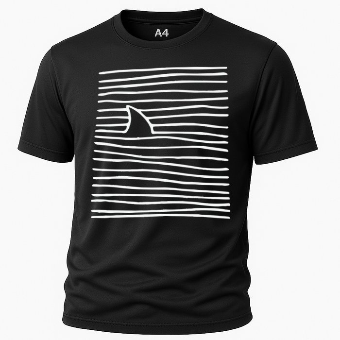Shark Fin Shark Swimming Cooling Performance Crew T-Shirt