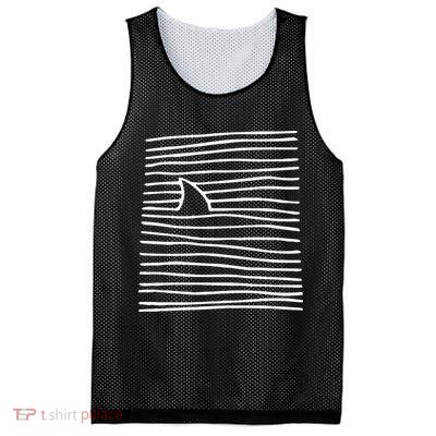 Shark Fin Shark Swimming Mesh Reversible Basketball Jersey Tank