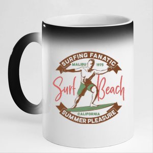 Surfing Fanatic Summer Pleasure 11oz Black Color Changing Mug