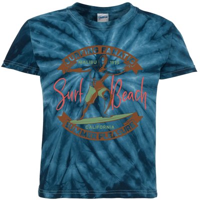 Surfing Fanatic Summer Pleasure Kids Tie-Dye T-Shirt