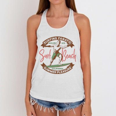 Surfing Fanatic Summer Pleasure Women's Knotted Racerback Tank