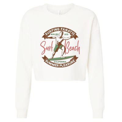 Surfing Fanatic Summer Pleasure Cropped Pullover Crew