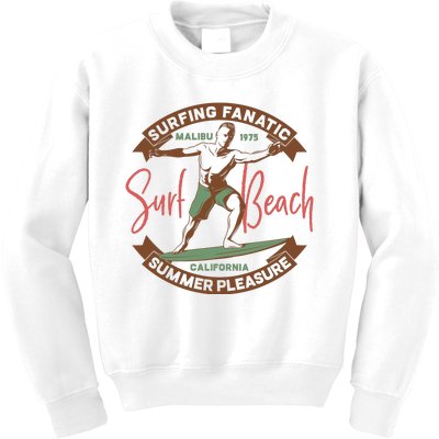 Surfing Fanatic Summer Pleasure Kids Sweatshirt