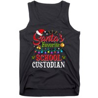 SantaS Favorite School Custodian Christmas Santa Hat Light Tank Top