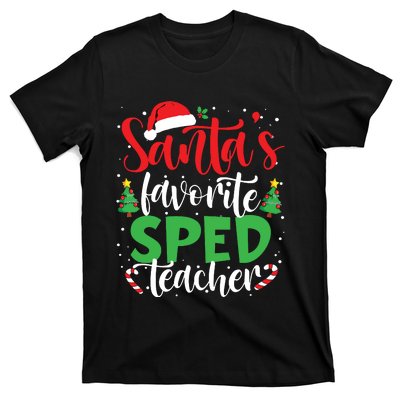 Santas Favorite Sped Teacher Christmas Santa Hat Light T-Shirt