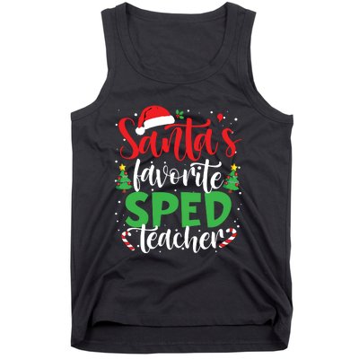 Santas Favorite Sped Teacher Christmas Santa Hat Light Tank Top