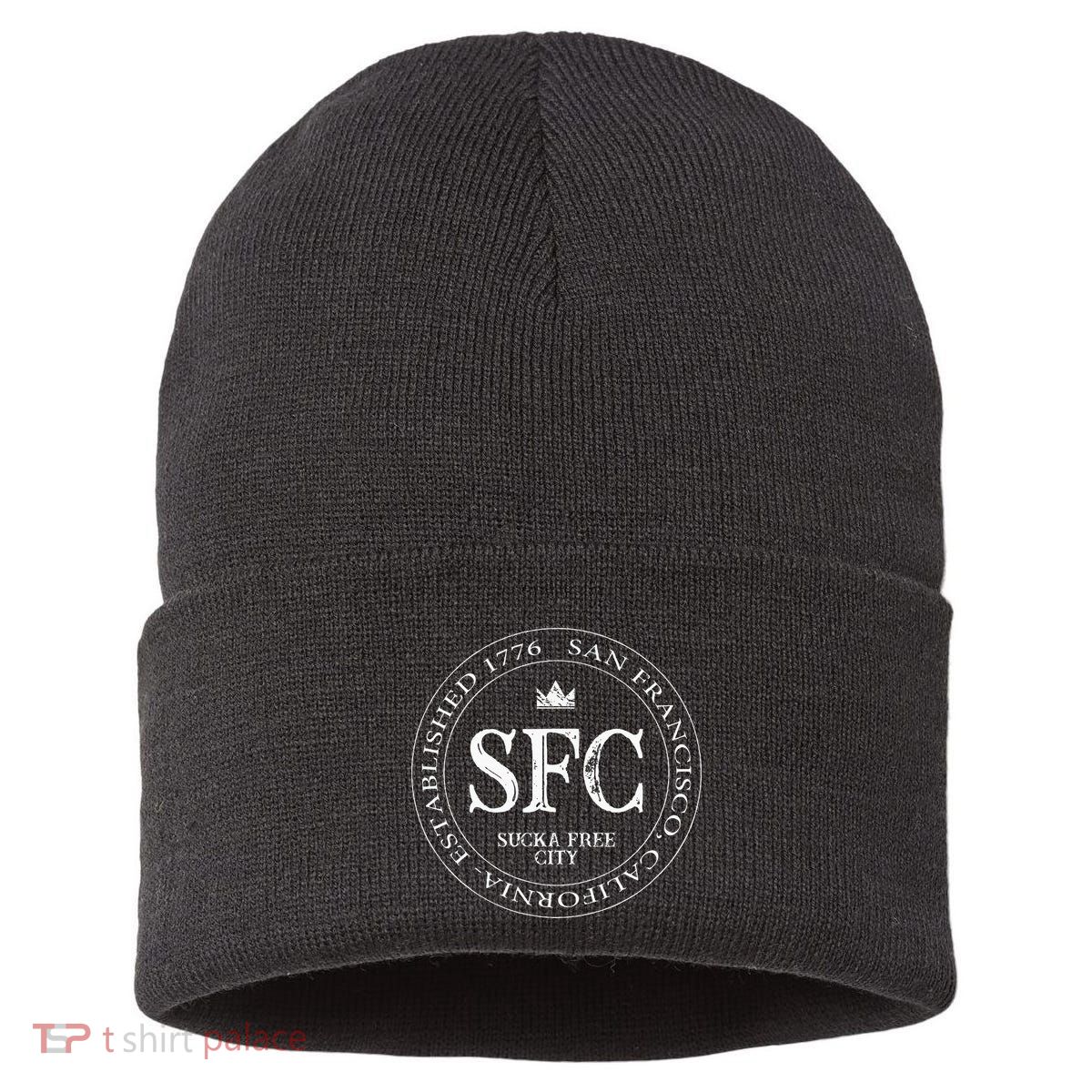 San Francisco Sucka Free City Sf Patch Badge Logo Sustainable Knit Beanie